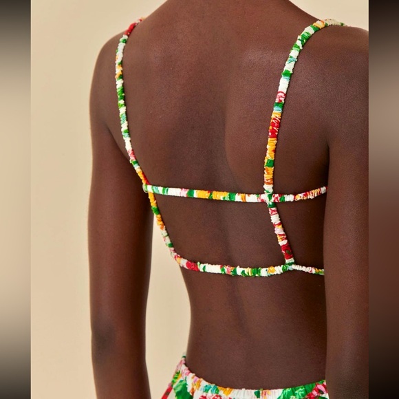 🌺🎉HP🎉🌺 NWT Farm Rio White Floral Sketch Midi Dress - Picture 5 of 16